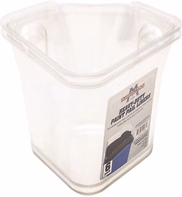 Marshalltown Disposable Paint Pail Liners, Pack of 6, Transparent