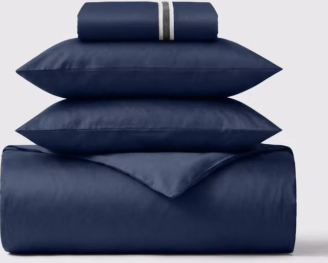 Bedable Sateen Essentials 100% Cotton Bedding Set in Blue, Super King Size – 4