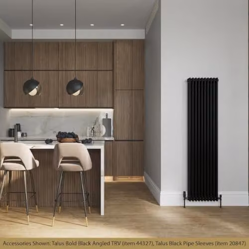 UK Radiators Alpha Black 3 Column Vertical Traditional Cast-Iron Style Radiator, H: 180 cm, W: 46.5 cm – 3