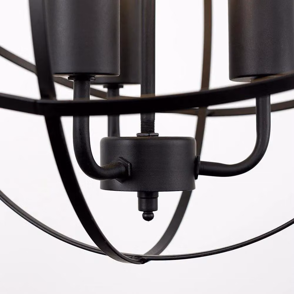 ValueLights Dalton Industrial 3 Way Black Metal Ceiling Pendant Light – 3