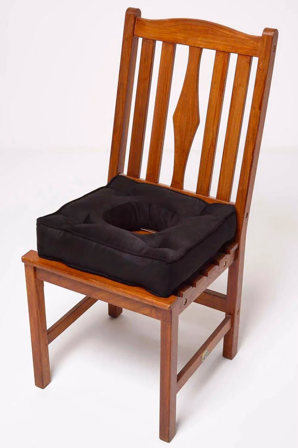 Homescapes Black Faux Suede Coccyx Cushion with Ties, W/D/H: 40 x 40 x 4 cm – 5