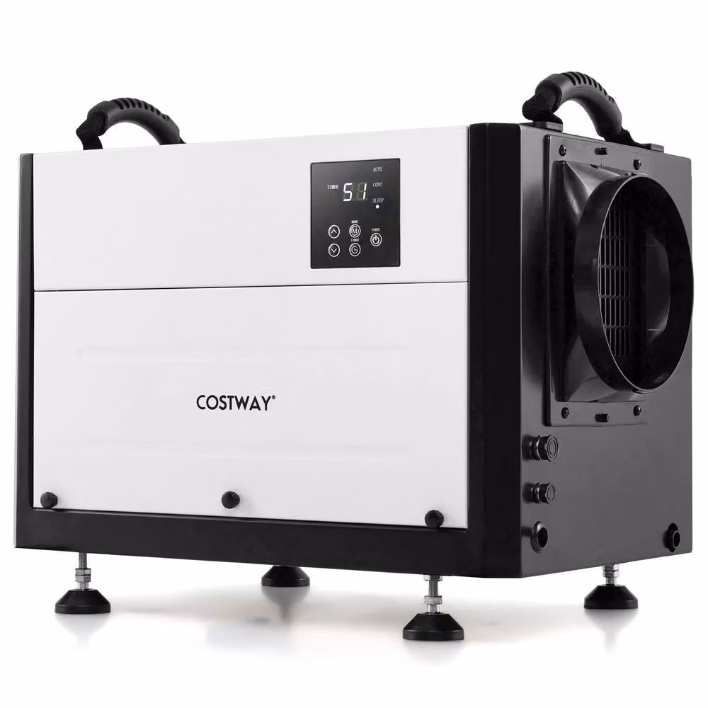 Costway Commercial Crawl Space Dehumidifier with 3 Modes, White/Multicolour – 3