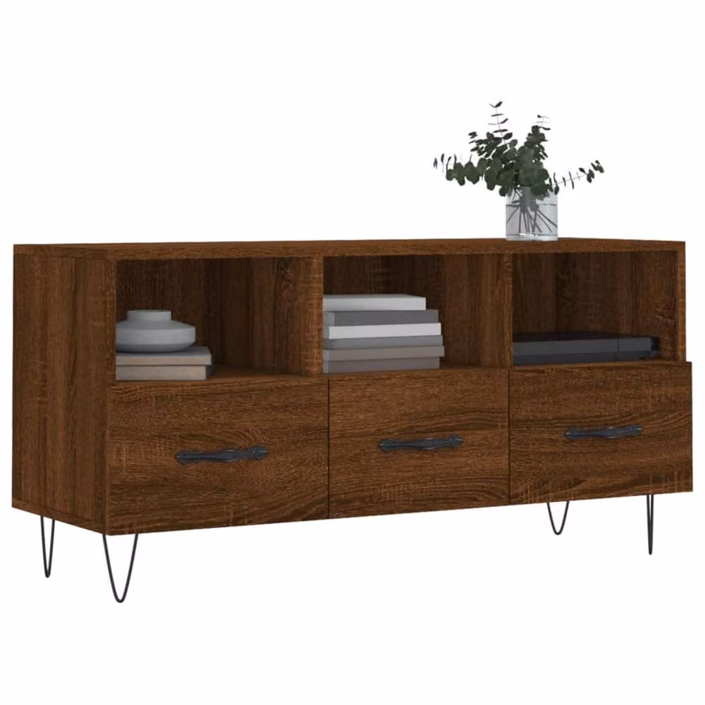 Berkfield Home Brown Oak TV Cabinet W/D/H: 102 x 36 x 50 cm – 3