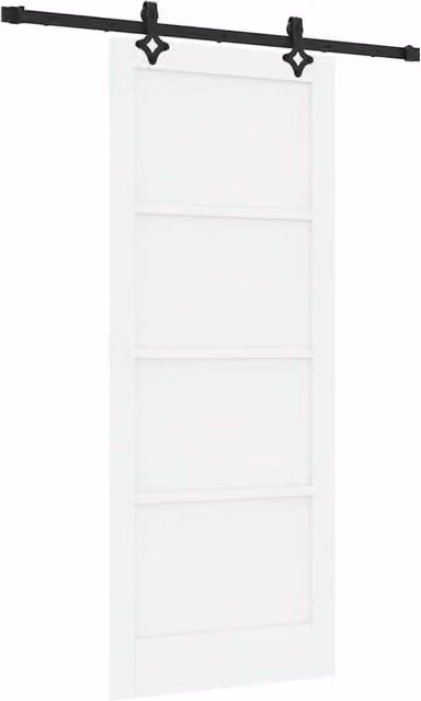 Berkfield Home Orkdal White Lacquered Solid Wood Pine Sliding Door with Hardware Set