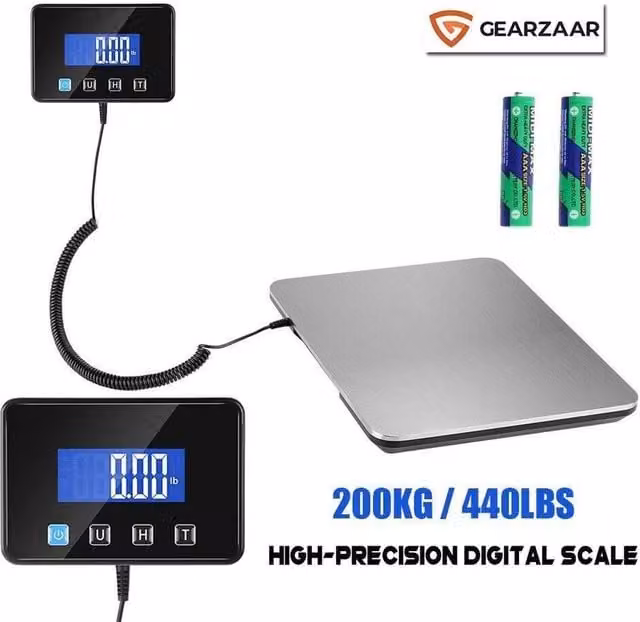 NESTLUNE Silver LCD Digital Postal Parcel Platform Scales with 200kg Capacity