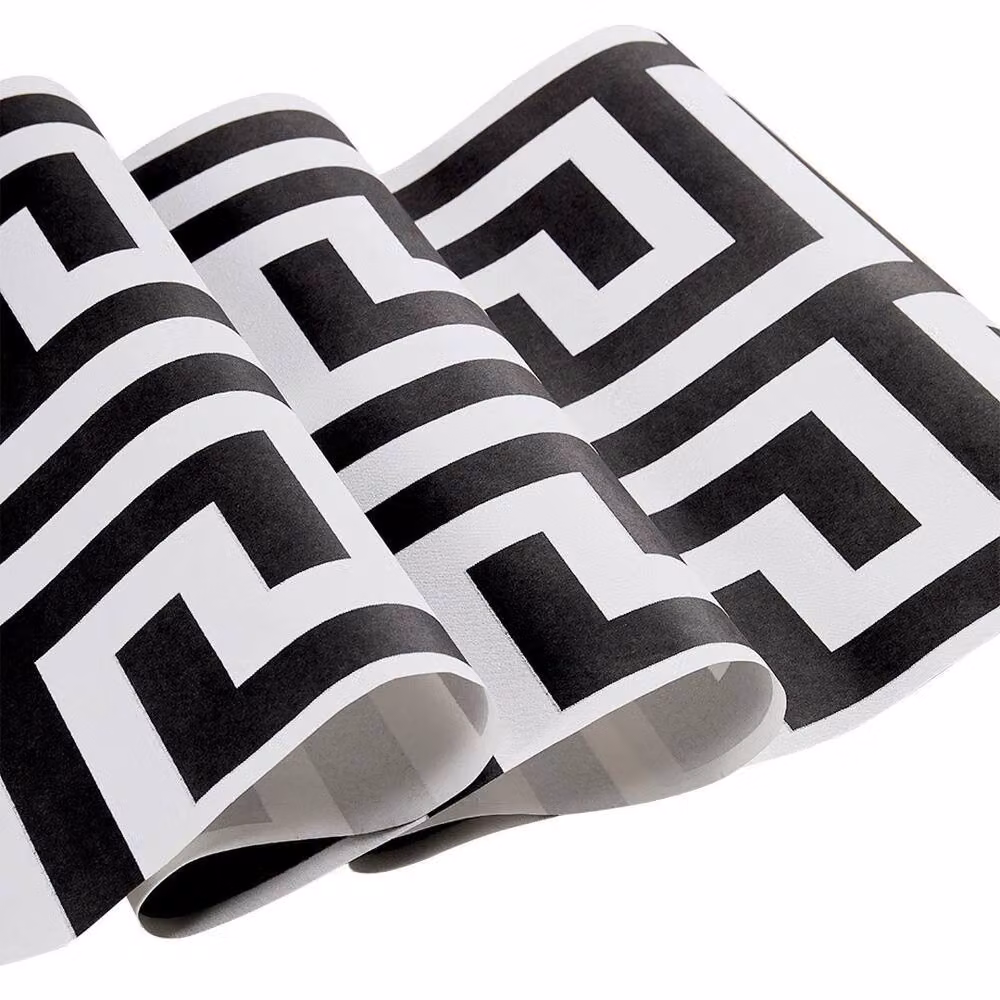 EONLION Black and White Geometric Abstract Wallpaper Roll, Width: 100 cm – 5