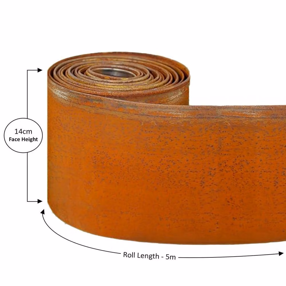 FLAVORA Flexible Metal Garden Border Roll in Terracotta, 100 x 100 cm – 2