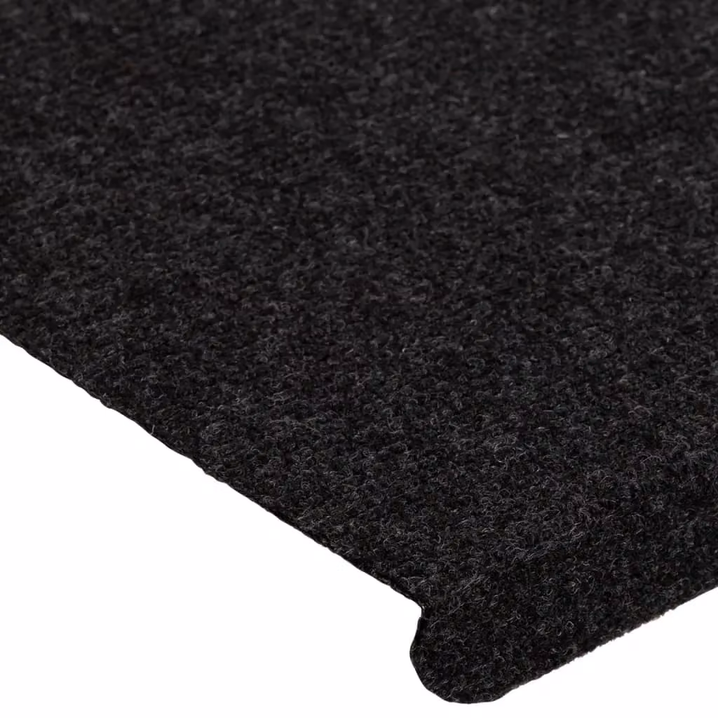 Berkfield Home Self-adhesive Non-slip Stair Mats, 15 Pieces, Black, W: 65 cm, D: 24.5 cm, H: 3.5 cm – 3