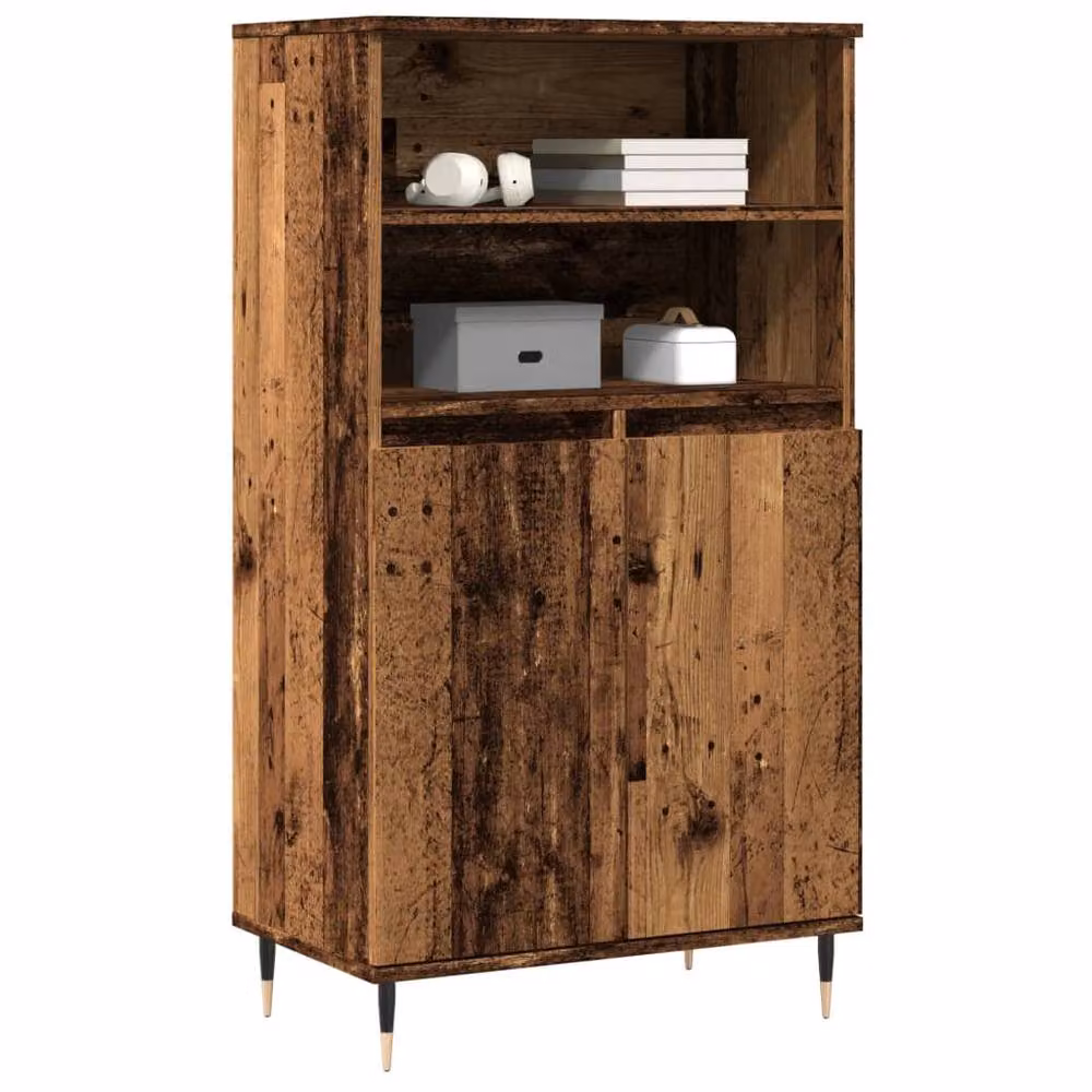 Berkfield Home Old Wood Highboard in Brown, W/D/H: 60 x 36 x 110 cm – 3