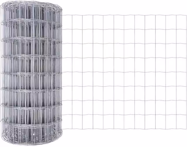 Berkfield Home Euro Fence Galvanised Steel Round Mesh in Silver, W: 0.6 m, L: 25 m