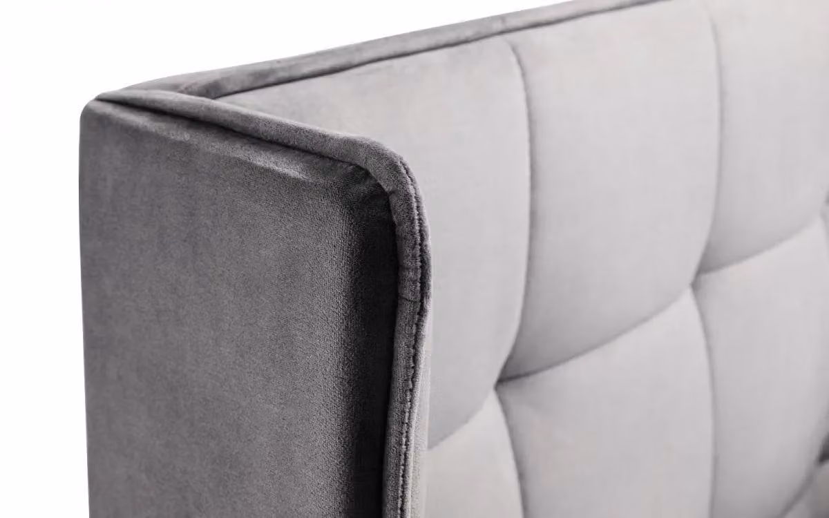Ashfield Grey Plush Premium Velvet Upholstered Double Bed W/D/H: 140 x 200 cm – 3