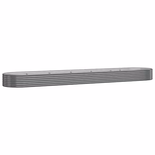 vidaXL Grey Galvanised Steel Garden Raised Bed W: 507 cm, D: 100 cm, H: 36 cm
