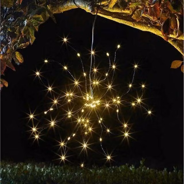 Garden Mile Star Burst Solar LED Garden Post Light in Silver with RGB Multicolour Effect and Dusk Sensor