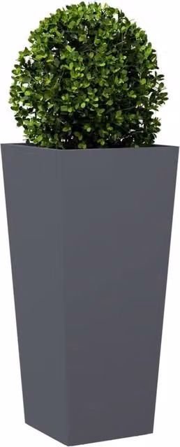 Berkfield Home Durable Steel Garden Planter Tub in Anthracite, W/D/H: 35 x 35 x 75 cm – 1
