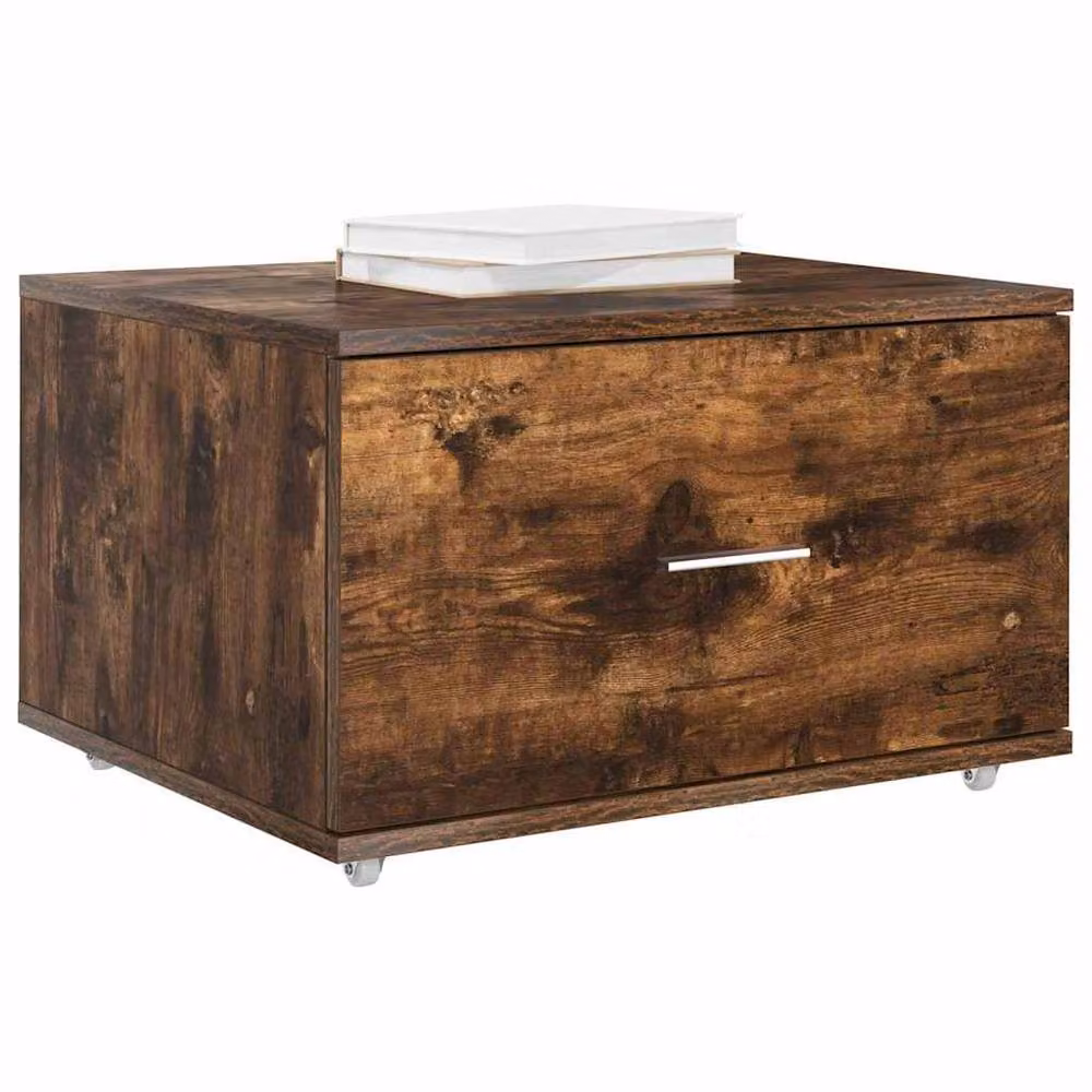 Berkfield Home Smoked Oak MDF and Veneer Drawer Cabinet in Brown – 3