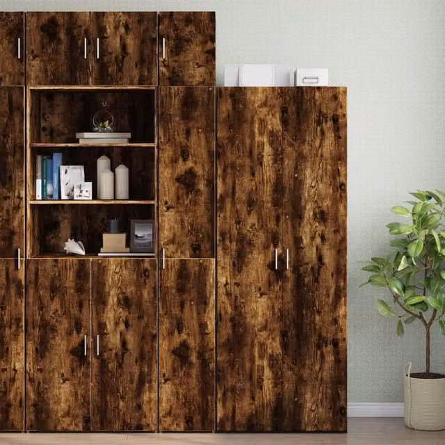 Berkfield Home Wall Mounted Smoked Oak Cabinet in Brown, W/D/H: 30 x 42.5 x 40 cm – 1