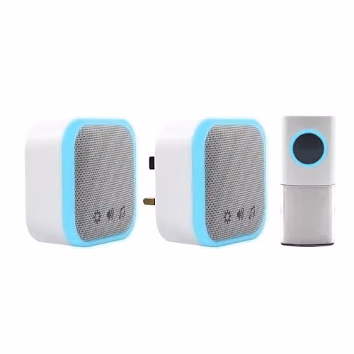 Uni-Com Wireless Portable and Plug-in Doorbell Chime Set, White – 1