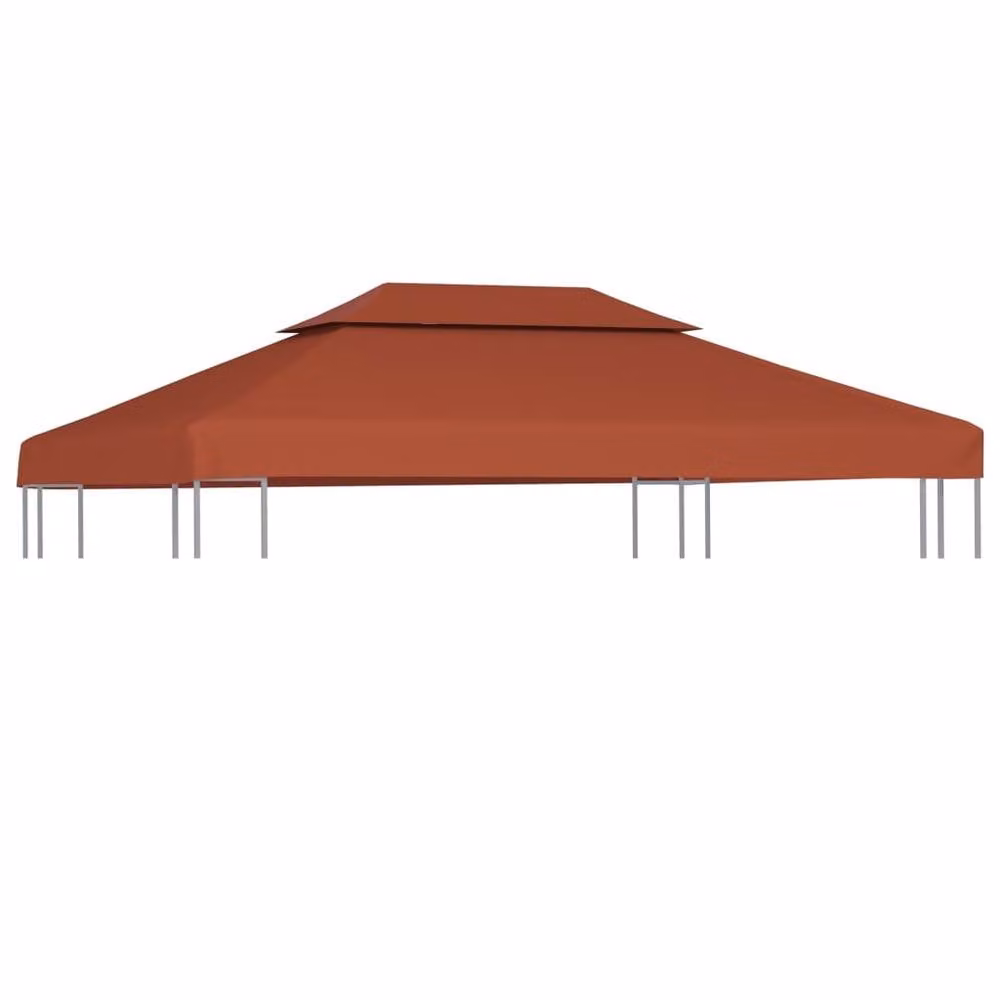 Berkfield Home 2-Tier Gazebo Top Cover in Terracotta Polyester, W: 4 m, D: 3 m – 2