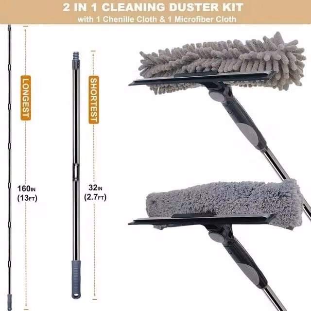 EONLION Grey Glass Cleaning Squeegee with Refillable Microfibre Head, Width: 100 cm – 1