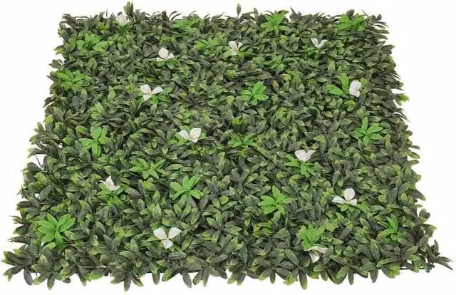 KORVIXA Artificial Plant Wall Mat Greenery Hedge Grass Fence, Green, W/D/H: 100 x 100 x 1 cm – 1