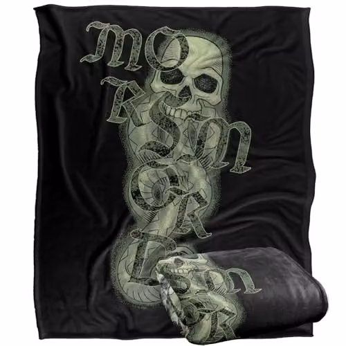 Warner Bros. Harry Potter Gothic Morsmordre Super Soft Fleece Throw Blanket, Multicolour, W: 152.4 cm x D: 127.0 cm – 1