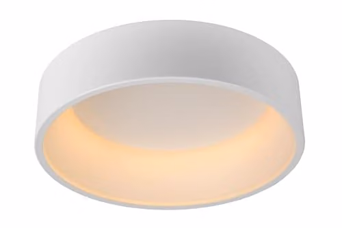 Lucide Talowe LED Flush Ceiling Light, White, Diameter: 45.5 cm, Dimmable, 30W, 3000K Warm White