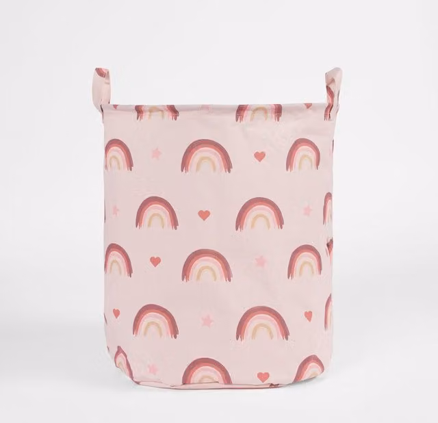 OHS Collapsible Pop Up Laundry Basket and Toy Organiser in Light Pink
