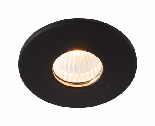 Netlighting LALO Round Recessed LED Downlight, IP44, Matt Black and Transparent, 3000K, 240lm – 1