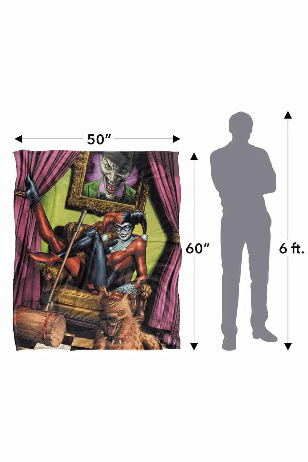 LOGOVISION Batman Harley Quinn Joker Portrait Super Soft Fleece Throw Blanket, Multicolour, W: 91 cm, D: 147 cm – 7