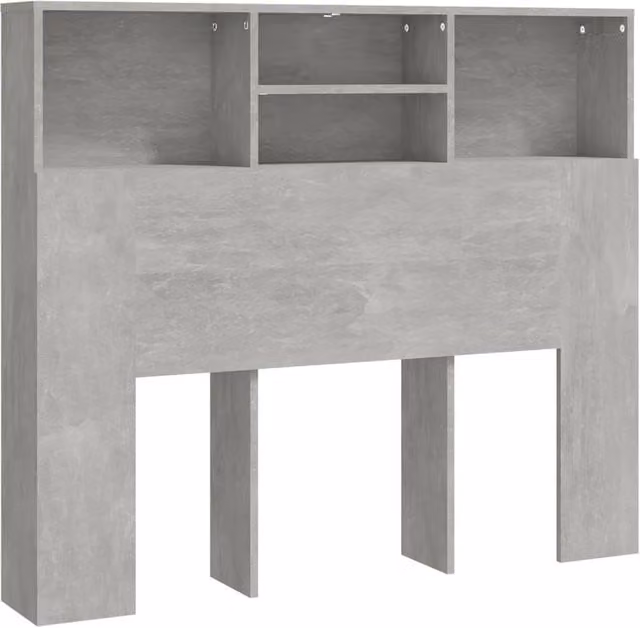 Berkfield Home Modern Headboard Cabinet in Matt Concrete Grey, W/D/H: 120 x 19 x 103.5 cm