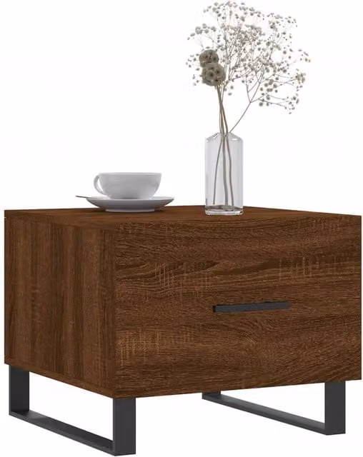 Berkfield Home Decorative Coffee Table in Brown Oak, W/D/H: 50 x 50 x 40 cm – 1