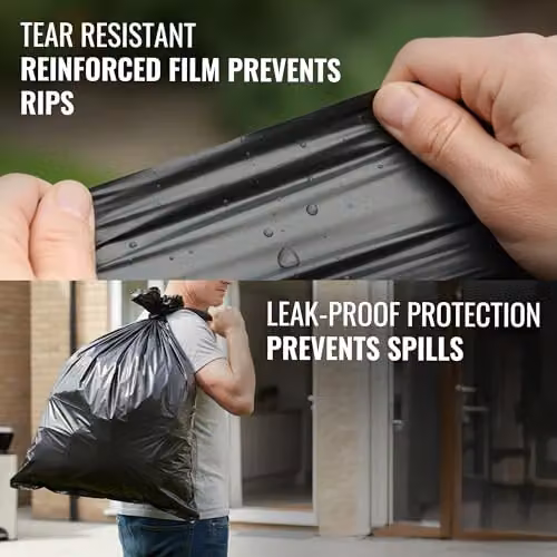 EcoBag Recyclable and Leak Resistant Black Refuse Sacks, 70L – 4