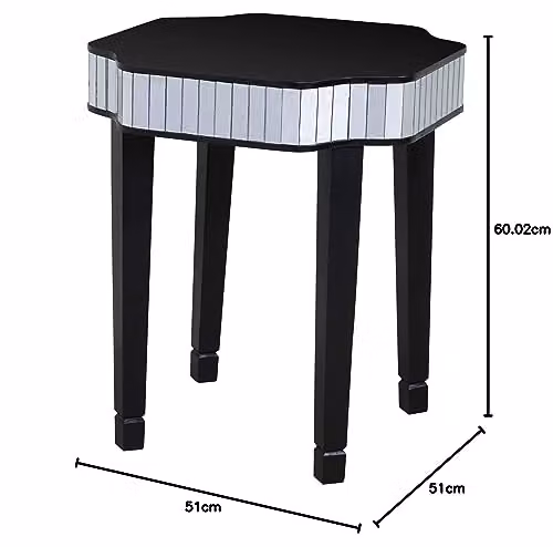 Premier Housewares Clavier Square Side Table, Black, W/D/H: 60 x 51 x 51 cm – 3