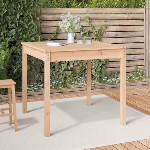 vidaXL Garden Table in Brown Solid Pine Wood, W/D/H: 82.5 x 82.5 x 76 cm – 2