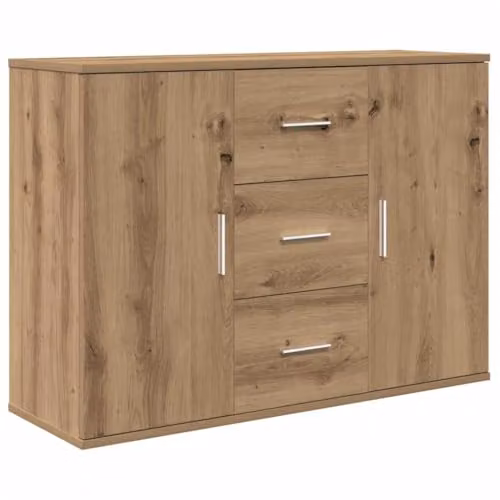 vidaXL Artisan Oak Sideboard in Brown, W/D/H: 90 x 29.5 x 65 cm