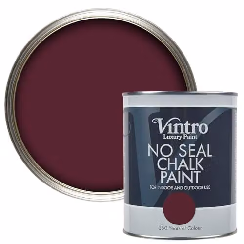 Vintro No Seal Chalk Paint in Dark Purple Sweet Damson, 1 Litre