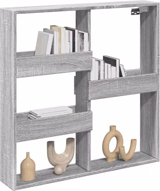 Berkfield Home Wall Mounted Grey Sonoma Cabinet, W/D/H: 80 x 15 x 80 cm – 1