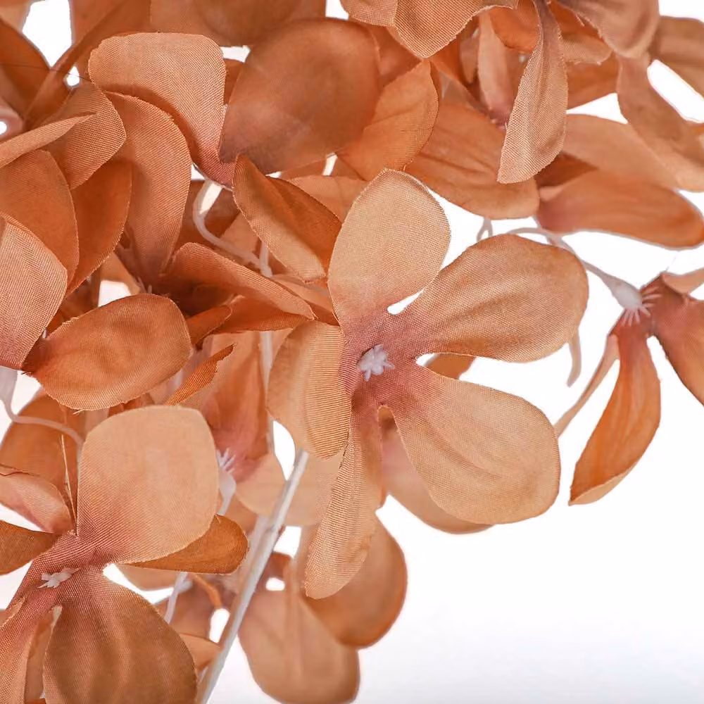 Voltico Brown Textile Hydrangea Artificial Flower Spray Stem for Tabletop Decor – 2