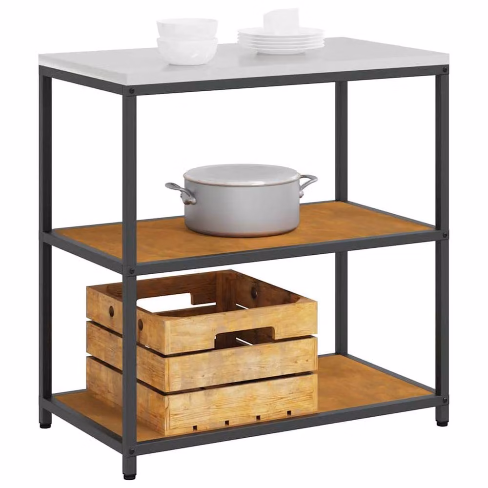 Berkfield Home Kitchen Storage Shelf in Brown Rusty Weathering Steel – 3