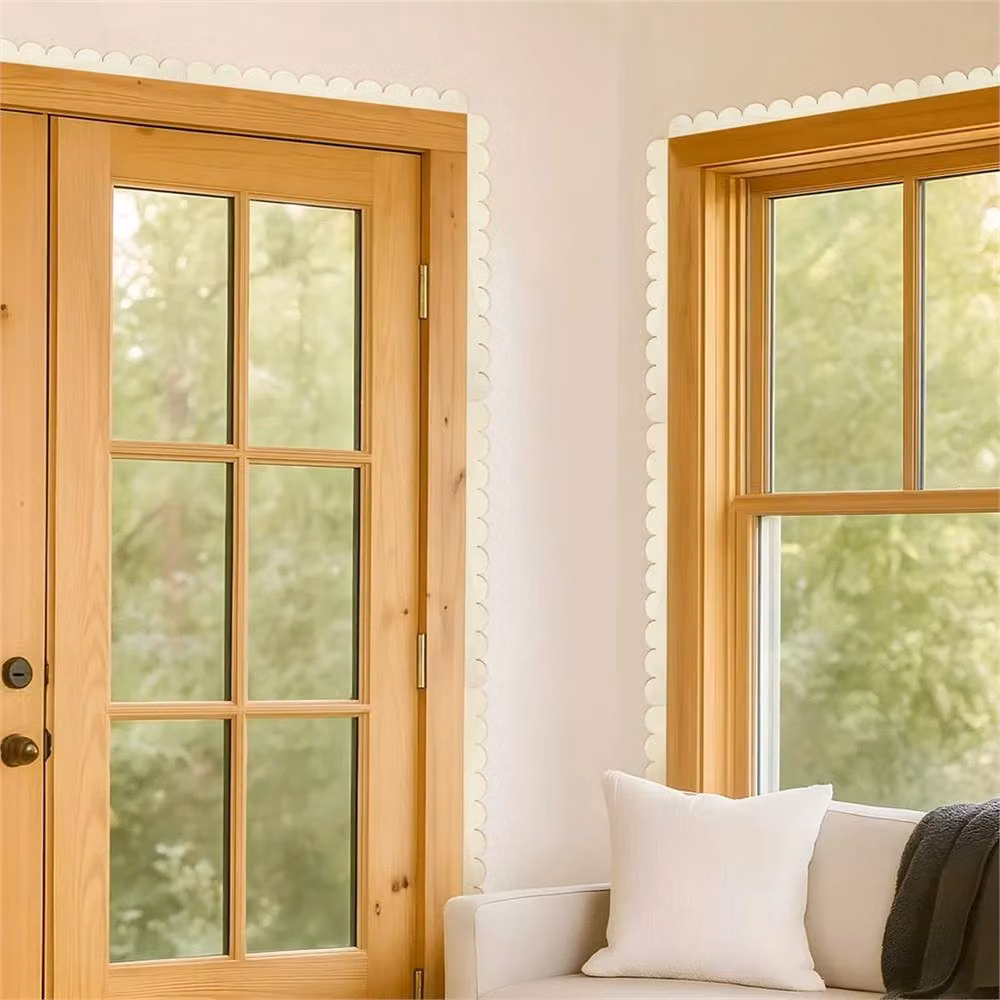 Nordara Unfinished Wood Scalloped Moulding in Beige – 2