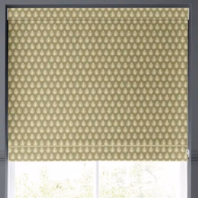 Emily Bond Jaipur Made to Measure Floral Blackout Roman Blind in Yellow and Green