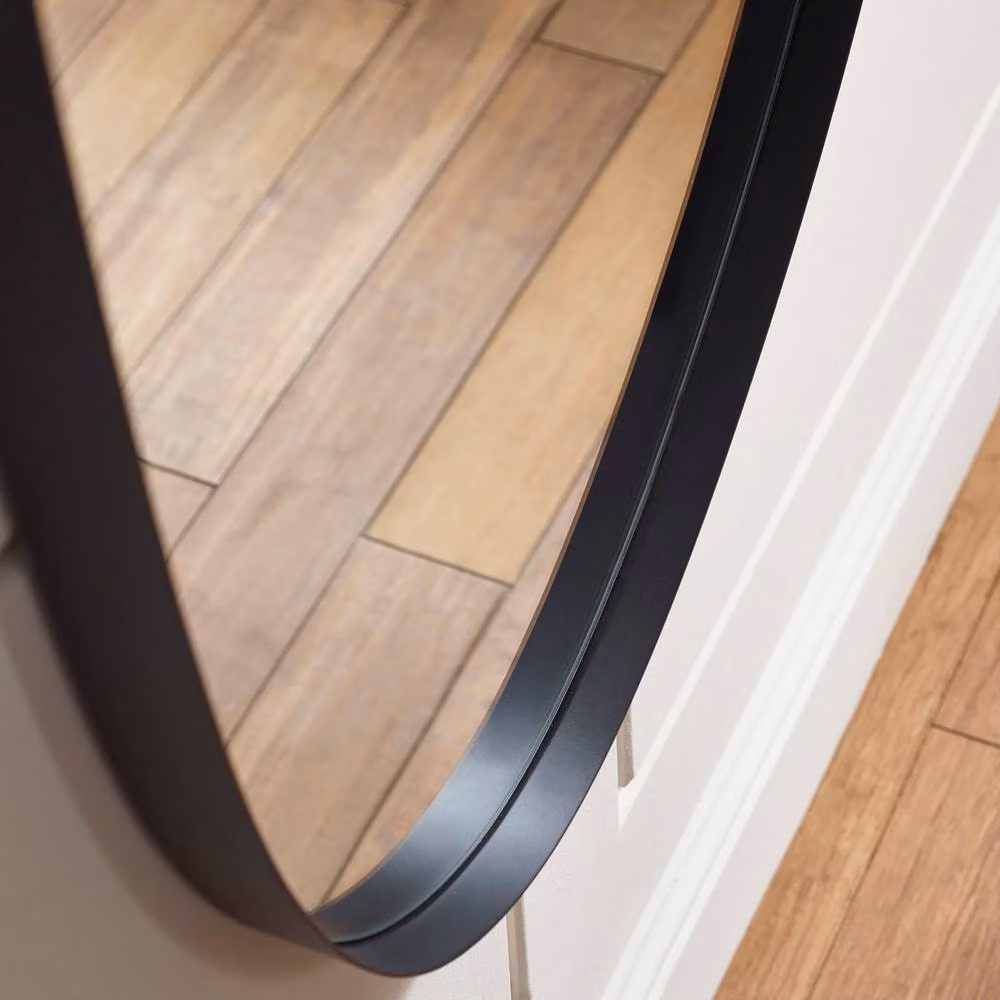 Cheshire Oblique Modern Black Metal Wall Mirror, 95 cm – 3