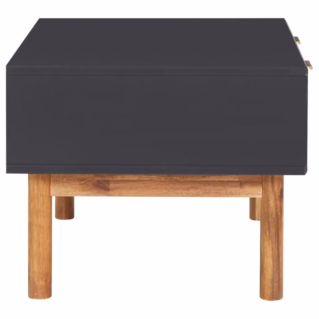 Berkfield Home Brown and Gold Acacia Wood Coffee Table, W/D/H: 90 x 50 x 40 cm – 3