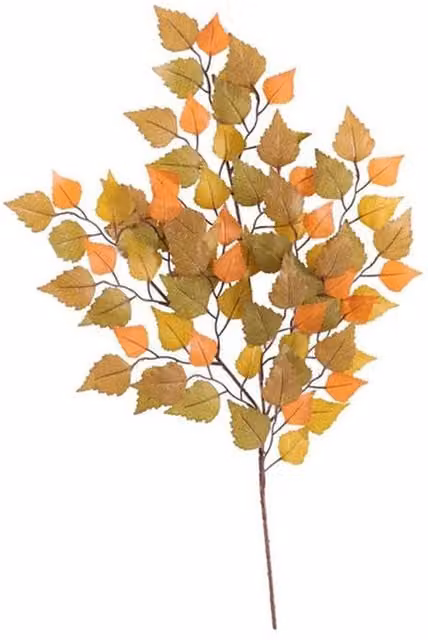 Kingsbury Gifts Autumn Artificial Birch Spray in Orange and Brown, Height: 67 cm