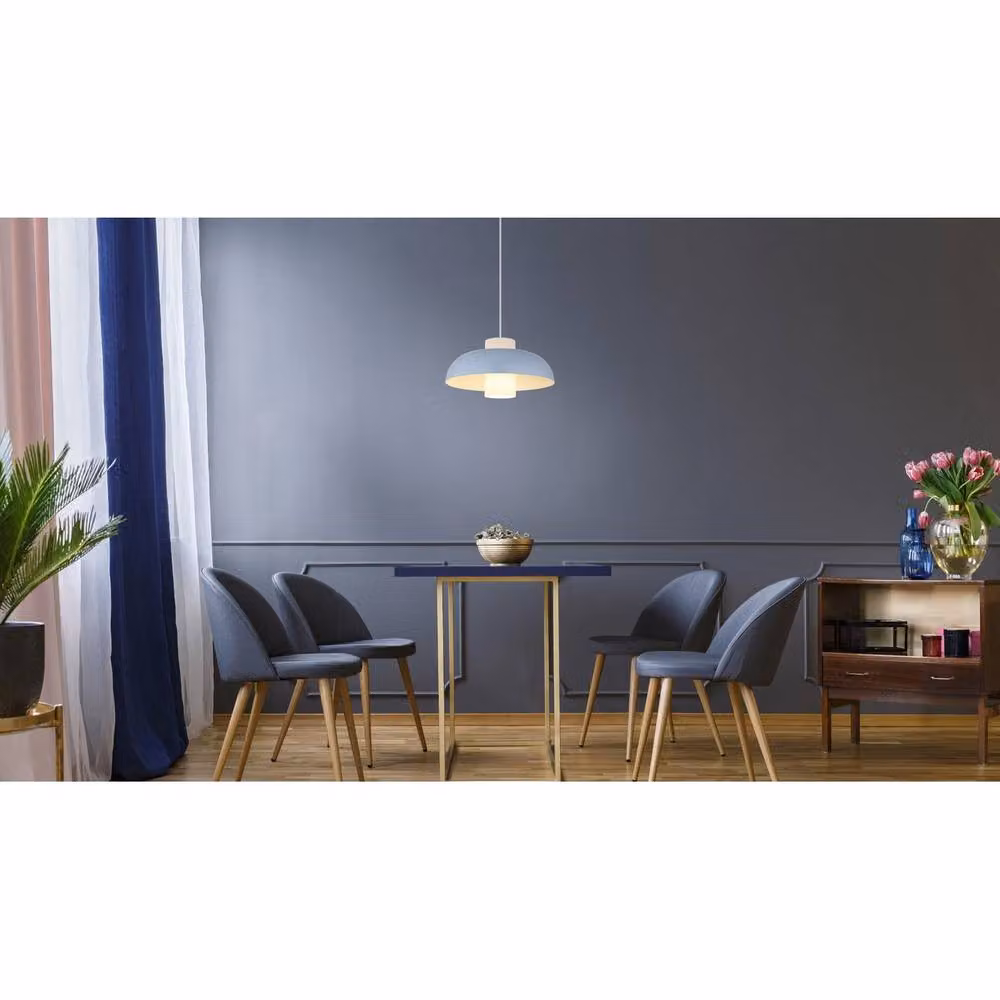 Globo Lighting Modern Blue Glass Dome Pendant Light with Adjustable Height and E27 Socket – 5