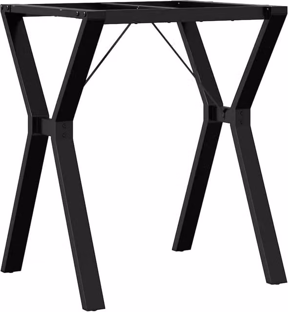 Berkfield Home Y-Frame Dining Table Legs in Black Steel, W/D/H: 60 x 50 x 73 cm
