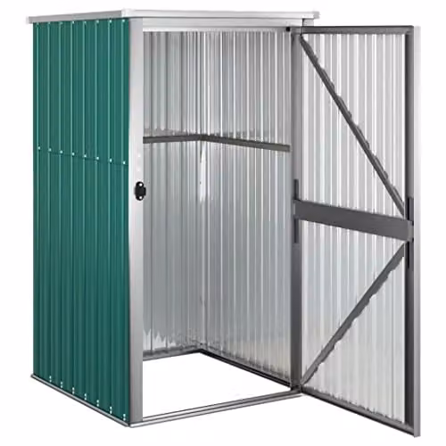 vidaXL Green Galvanised Steel Garden Tool Shed with Single Door, W/D/H: 88 x 89 x 161 cm – 3