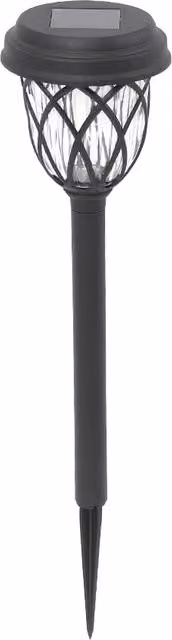 Livingandhome Set of 6 Retro Solar-Powered Outdoor Pathway Lights in Black with Warm White Star Effect