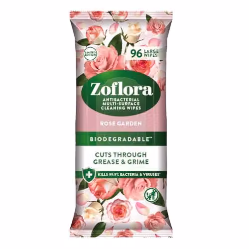 Zoflora Antibacterial Multi-surface Cleaning Wipes, Rose Garden, 96 Count – 2