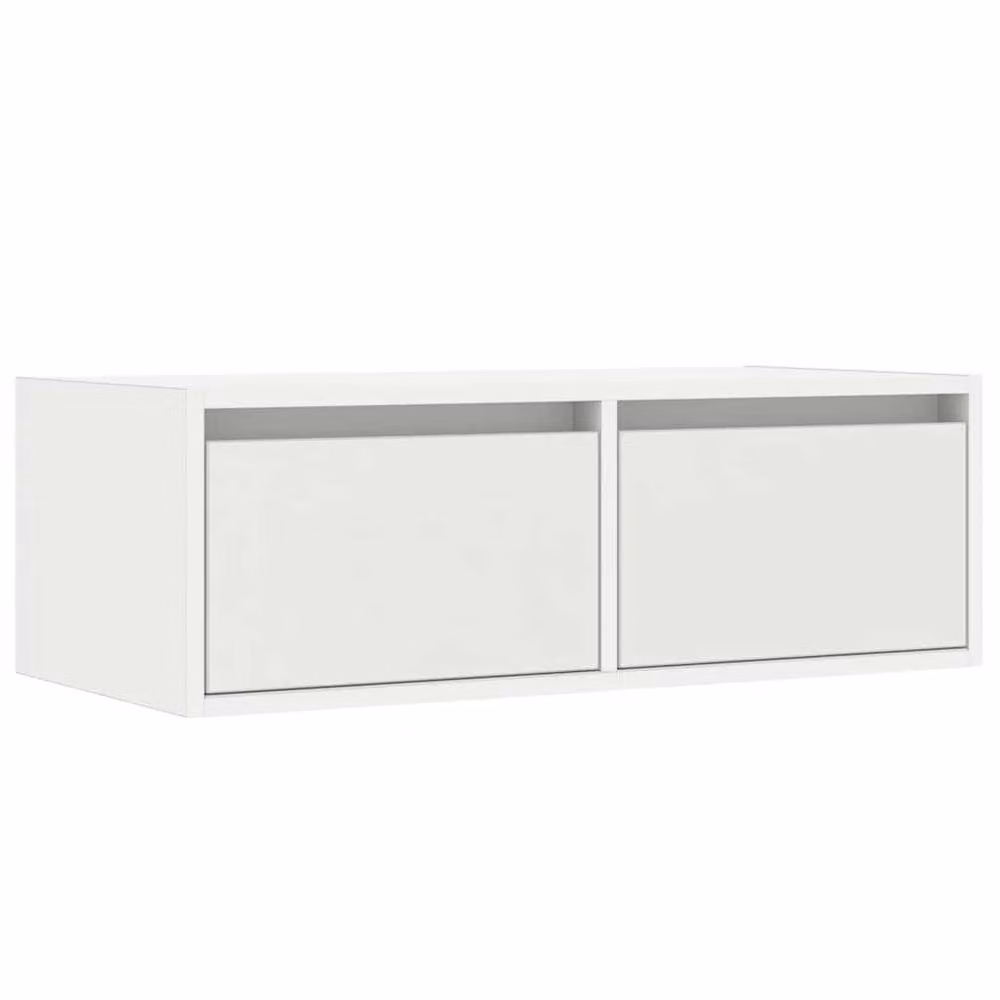 Berkfield Home Modern White TV Cabinet with LED Lights W: 75 cm, D: 35.5 cm, H: 25 cm – 2